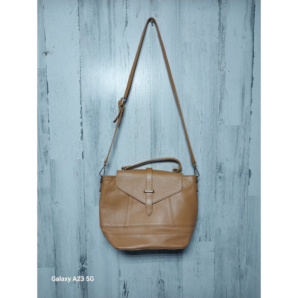 Divina Firenze Dark Orange Leather Satchel Purse Made in Italy